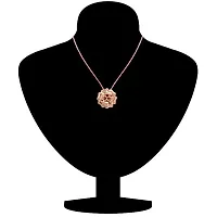 Mahi Rose Gold Plated Floral Heart Pendant with Crystal Stones for Girls and Women PS1193752ZFus-thumb1