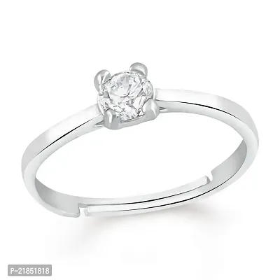 Mahi Valentine Gift Elegant Gleaming Solitaire Finger Ring of Alloy with CZ Stones for Girls and Women FR1103073R