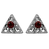 Mahi with Swarovski Elements Red Triangle Beauty Rhodium Plated Pendant Set for Women NL1104143RRed-thumb2