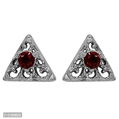 Mahi with Swarovski Elements Red Triangle Beauty Rhodium Plated Pendant Set for Women NL1104143RRed-thumb3