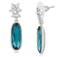 Oviya Rhodium Plated Sparkling Star Crystal Earrings for Girls and Women ER2109525RBlu-thumb2