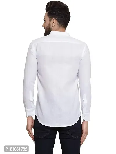 YBA White Smart Slim Fit Officewear Mens Cotton Shirt YFS11016WhiQL-thumb5