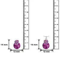 Mahi Rhodium Plated Heart Pendant Set with Fushia Purple Swarovski Crystals for Women NL1104089RFus-thumb2