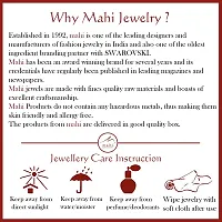 Mahi Rose Gold Plated Floral Designer Long Dangler Earrings with multicolour Cubic Zirconia stones for women ER1109644Z-thumb4