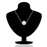 Oviya Rhodium Plated Mesmerizing Shine Pendant Set with Crystal for Women NL2103104R-thumb3