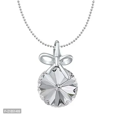 Mahi White Swarovski Crystals Bow Pendant for Women and Girls PS1194080RWhi