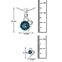 Mahi with Swarovski Crystals Light Blue Victorian Heart Rhodium Plated Pendant Set for Women (NL1104141RCLBlu)-thumb4