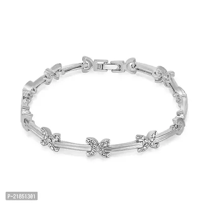 Mahi Rhodium Plated Enchanting Evening Bracelet made with Crystal for Women BR1100191RC-thumb0