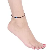 Mahi Rhodium Plated Evil Eye Adjustable Anklet Painjan Payal with Rope for Women (PL1100140R)-thumb1