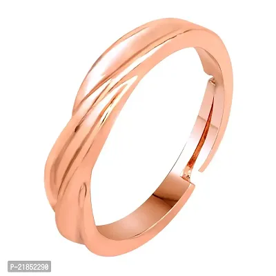 Mahi Rose Gold Plated Proposal Adjustable Finger Ring for Mens (FR1103155Z)