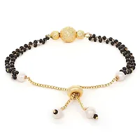 Mahi Dual Chain Round Balls Mangalsutra Bracelet with Beads for Women (BR1100807G)-thumb2