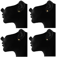Mahi Valantine Gift Gold Plated Exquisite Stud Earrings combo with crystal stones CO1104848G-thumb1