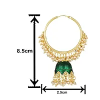 Mahi Green Meenakari Work Enamelled Artificial Pearl Bali Jhumki Earrings for Women (ER1109774GGre)-thumb3