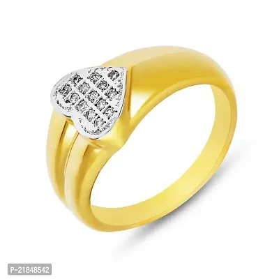 Mahi Gold Plated Shinning Heart Fingering with CZ for Women FR1100105G10