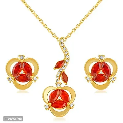 Mahi Gold Plated Alluring CZ Pendant Set for Girls and Women NL1103720G-thumb0