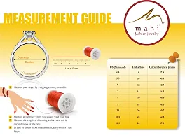 Mahi Modish Art Finger Ring Made with Swarovski Zirconia with Rose Shaped Box for Women FR1105016RCBx20-thumb2