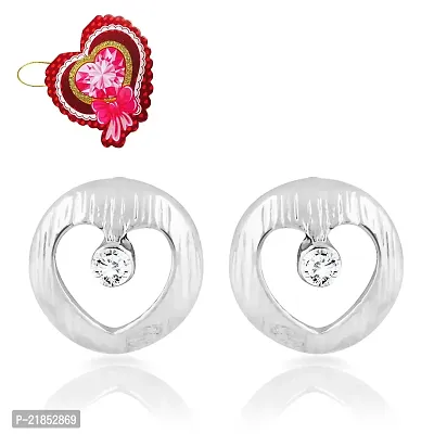 Mahi Heart Stud Earings with Crystal with Heart Shaped Card For Women ER5109279RCd