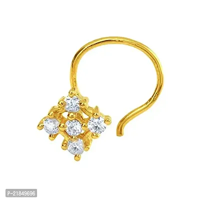 Mahi Gold Plated Mystical Charm Nosepin with CZ for Women NR1100145G