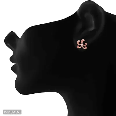 Mahi CZ Curvy Star Rose Gold Plated Earrings for Women ER1193672Z-thumb2