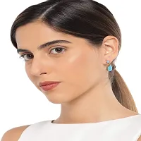 Mahi Gold Plated Gleaming mint blue Cubic Zirconia dangler earrings for girls and women ER1109550G-thumb1