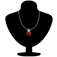 Mahi Light Red Swarovski Crystals Bow Pendant for Women and Girls PS1194080RLRed-thumb1