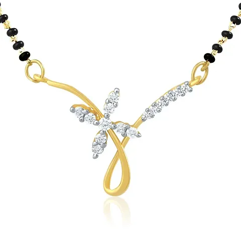 Mahi Gold Plated Mangalsutra Pendant with CZ for Women PS1191430G