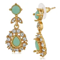 Mahi Gold Plated Stylish Green Crystals Dangler Earrings for Girls and Women ER1109551G-thumb2