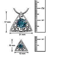 Mahi with Swarovski Elements Light Blue Triangle Beauty Rhodium Plated Pendant Set for Women NL1104143RLBlu-thumb4