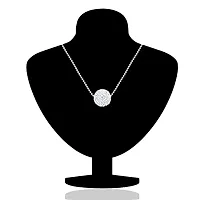 Oviya Rhodium Plated Mesmerizing Shine Pendant Set with Crystal for Women NL2103104RC-thumb1