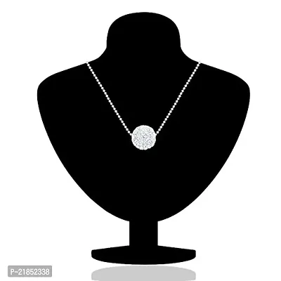 Oviya Rhodium Plated Mesmerizing Shine Pendant Set with Crystal for Women NL2103104RC-thumb2