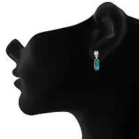 Oviya Rhodium Plated Sparkling Star Crystal Earrings for Girls and Women ER2109525RBlu-thumb1