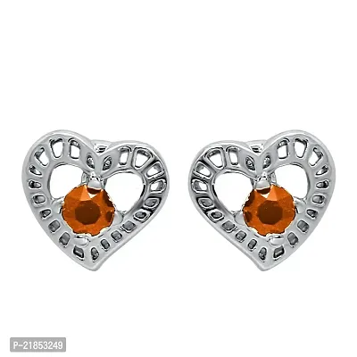 Mahi with Swarovski Elements Yellow Stylized Heart Rhodium Plated Earring for Women ER1194139RYel