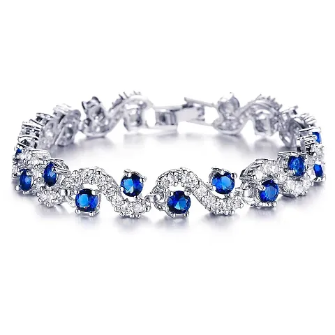 Mahi Plated Brass Crystals Bracelet for Women