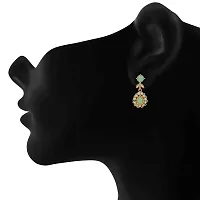 Mahi Gold Plated Stylish Green Crystals Dangler Earrings for Girls and Women ER1109551G-thumb1