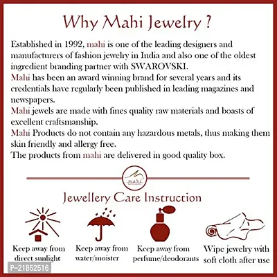 Mahi Silver Oxidized Round Crystal Mangalsutra Pendant For Women (PS1101725R)-thumb4