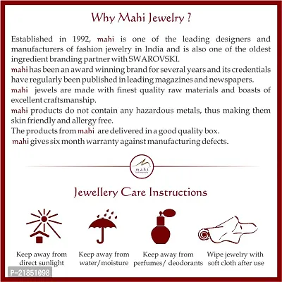 Mahi with Swarovski Elements Brown Triangle Beauty Rhodium Plated Earrings for Women ER1194143RBro-thumb4