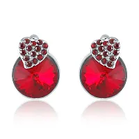 Mahi Rhodium Plated Combo of Red  Green Stud Earring with Swarovski Elements For Women CO1104059R-thumb1