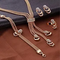 Mahi Exclusive Valentine Special Crystal Necklace Set Bracelet and Finger Ring of Alloy with Gift Box and Card for Girls and Women CO1105092GRdBxCd-thumb2