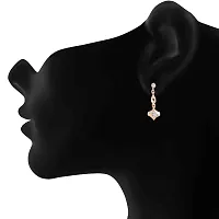 Mahi Rose Gold Plated Dazzling Arc Earrings with White Crystal For Women (ER1193801Z)-thumb1
