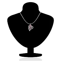 Mahi Rhodium Plated Three Hearts Pendant Set with Pink Crystals for Women NL1101768RPin-thumb3