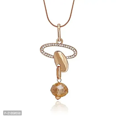 Mahi Crystal Oval Magic Gold Plated Pendant for Women PS4191123G