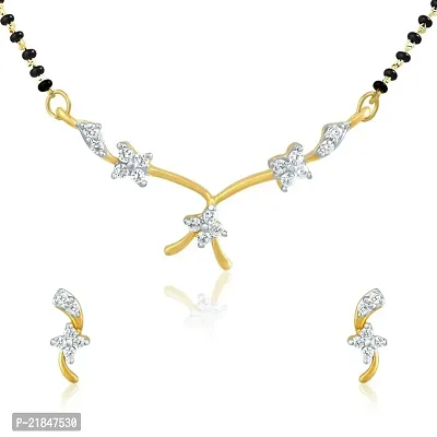 Mahi Gold Plated Mangalsutra Set with CZ for Women NL1101404G