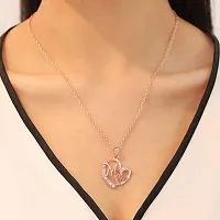 Mahi Rose Gold Plated Dual Heart Pendant for Mom with White Crystal stones PS1101698Z-thumb1