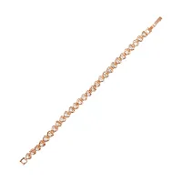 Mahi Rose Gold Plated Tiny Heart White Crystals Bracelet for Women (BR1100453ZWhi)-thumb2