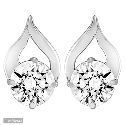 Mahi Delicate Drop Stud Earrings with White Cubic Zirconia for Women (ER1109743RWhi)-thumb0