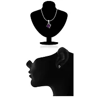 Mahi with Swarovski Crystals Purple Victorian Heart Rhodium Plated Pendant Set for Women (NL1104141RCPur)-thumb3