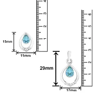 Mahi Valentine Special Combo of Aqua Blue Crystal Water Drop Pendant Set and Adjustable Finger Ring with Gift Box and Card CO1105096RRdBxCd-thumb2