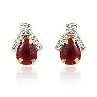 Oviya Gold plated White  Red Crystal Necklace with Earrings For Women NL2103113G-thumb2