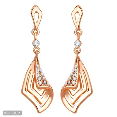 Mahi Rose Gold Plated Glam Destination Crystal Dangler Earrings for Women (ER1193802ZWhi)