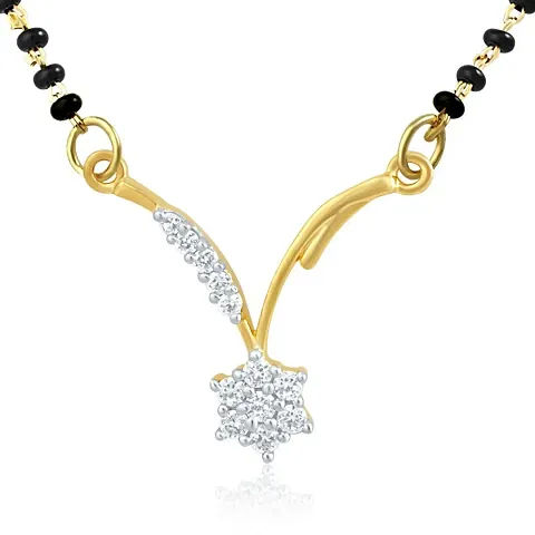 Mahi Gold Plated Mangalsutra Pendant with CZ for Women PS1191410G